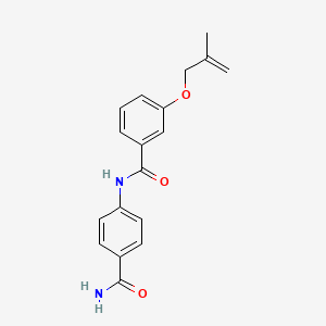 molecular formula C18H18N2O3 B5325998 N-[4-(aminocarbonyl)phenyl]-3-[(2-methyl-2-propen-1-yl)oxy]benzamide 