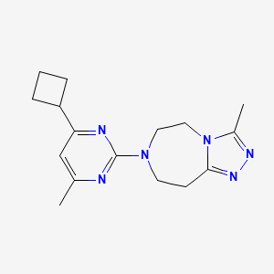 molecular formula C16H22N6 B5326030 7-(4-cyclobutyl-6-methylpyrimidin-2-yl)-3-methyl-6,7,8,9-tetrahydro-5H-[1,2,4]triazolo[4,3-d][1,4]diazepine 