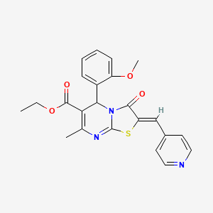 ethyl 5-(2-methoxyphenyl)-7-methyl-3-oxo-2-(4-pyridinylmethylene)-2,3-dihydro-5H-[1,3]thiazolo[3,2-a]pyrimidine-6-carboxylate