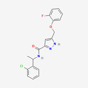 N-[1-(2-chlorophenyl)ethyl]-5-[(2-fluorophenoxy)methyl]-1H-pyrazole-3-carboxamide