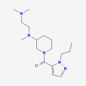 molecular formula C17H31N5O B5326145 N,N,N'-trimethyl-N'-{1-[(1-propyl-1H-pyrazol-5-yl)carbonyl]-3-piperidinyl}-1,2-ethanediamine 