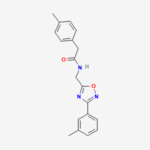 molecular formula C19H19N3O2 B5326196 2-(4-methylphenyl)-N-{[3-(3-methylphenyl)-1,2,4-oxadiazol-5-yl]methyl}acetamide 