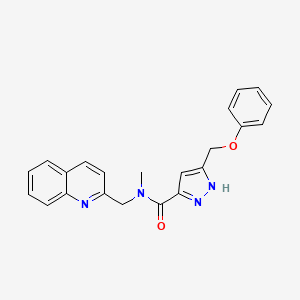 molecular formula C22H20N4O2 B5326198 N-methyl-5-(phenoxymethyl)-N-(quinolin-2-ylmethyl)-1H-pyrazole-3-carboxamide 