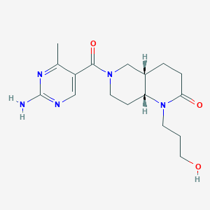 molecular formula C17H25N5O3 B5326213 (4aS*,8aR*)-6-[(2-amino-4-methylpyrimidin-5-yl)carbonyl]-1-(3-hydroxypropyl)octahydro-1,6-naphthyridin-2(1H)-one 