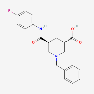 molecular formula C20H21FN2O3 B5326258 (3S*,5S*)-1-benzyl-5-{[(4-fluorophenyl)amino]carbonyl}-3-piperidinecarboxylic acid 