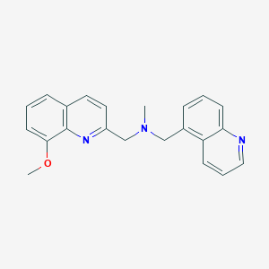 molecular formula C22H21N3O B5326272 1-(8-methoxy-2-quinolinyl)-N-methyl-N-(5-quinolinylmethyl)methanamine 