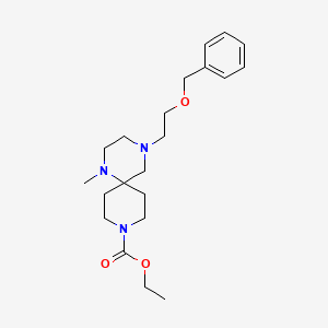 molecular formula C21H33N3O3 B5326283 ethyl 4-[2-(benzyloxy)ethyl]-1-methyl-1,4,9-triazaspiro[5.5]undecane-9-carboxylate 