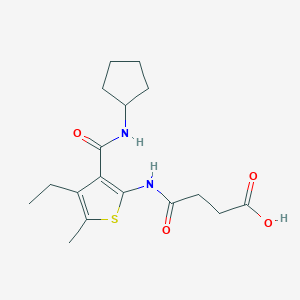 molecular formula C17H24N2O4S B5326291 4-({3-[(cyclopentylamino)carbonyl]-4-ethyl-5-methyl-2-thienyl}amino)-4-oxobutanoic acid 