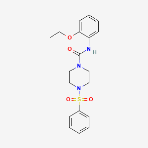 molecular formula C19H23N3O4S B5326302 N-(2-ethoxyphenyl)-4-(phenylsulfonyl)-1-piperazinecarboxamide 