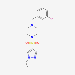 molecular formula C16H21FN4O2S B5326314 1-[(1-ethyl-1H-pyrazol-4-yl)sulfonyl]-4-(3-fluorobenzyl)piperazine 