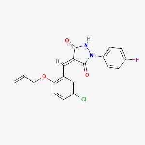 molecular formula C19H14ClFN2O3 B5326322 4-[2-(allyloxy)-5-chlorobenzylidene]-1-(4-fluorophenyl)-3,5-pyrazolidinedione 