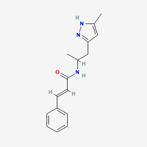 molecular formula C16H19N3O B5326325 (2E)-N-[1-methyl-2-(3-methyl-1H-pyrazol-5-yl)ethyl]-3-phenylacrylamide 