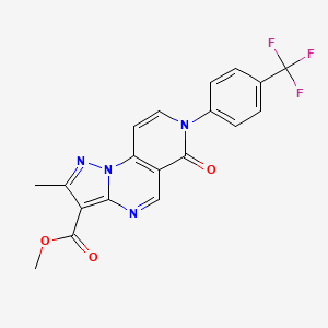 molecular formula C19H13F3N4O3 B5326332 methyl 2-methyl-6-oxo-7-[4-(trifluoromethyl)phenyl]-6,7-dihydropyrazolo[1,5-a]pyrido[3,4-e]pyrimidine-3-carboxylate 