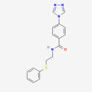 N-[2-(phenylthio)ethyl]-4-(4H-1,2,4-triazol-4-yl)benzamide