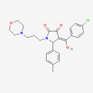 molecular formula C25H27ClN2O4 B5326377 4-(4-chlorobenzoyl)-3-hydroxy-5-(4-methylphenyl)-1-[3-(4-morpholinyl)propyl]-1,5-dihydro-2H-pyrrol-2-one 