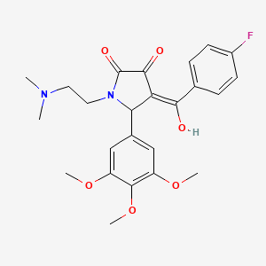 molecular formula C24H27FN2O6 B5326381 1-[2-(dimethylamino)ethyl]-4-(4-fluorobenzoyl)-3-hydroxy-5-(3,4,5-trimethoxyphenyl)-1,5-dihydro-2H-pyrrol-2-one 