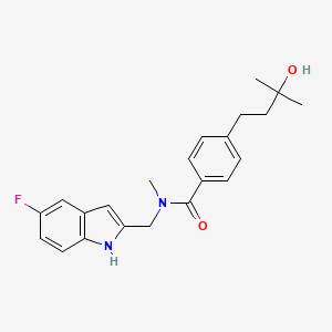 N-[(5-fluoro-1H-indol-2-yl)methyl]-4-(3-hydroxy-3-methylbutyl)-N-methylbenzamide