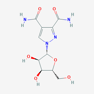 molecular formula C10H14N4O6 B053264 1-Ribofuranosylpyrazole-3,4-dicarboxamide CAS No. 123027-69-0