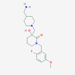 3-{[4-(aminomethyl)piperidin-1-yl]methyl}-1-(2-fluoro-5-methoxybenzyl)-3-hydroxypiperidin-2-one