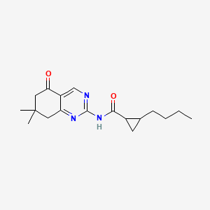 molecular formula C18H25N3O2 B5326436 2-butyl-N-(7,7-dimethyl-5-oxo-5,6,7,8-tetrahydro-2-quinazolinyl)cyclopropanecarboxamide 