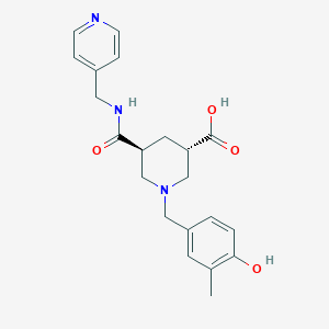 (3S*,5S*)-1-(4-hydroxy-3-methylbenzyl)-5-{[(4-pyridinylmethyl)amino]carbonyl}-3-piperidinecarboxylic acid