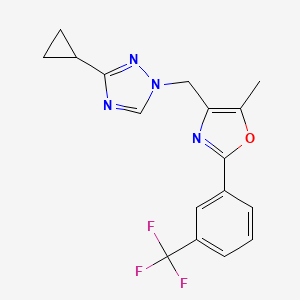 molecular formula C17H15F3N4O B5326454 3-cyclopropyl-1-({5-methyl-2-[3-(trifluoromethyl)phenyl]-1,3-oxazol-4-yl}methyl)-1H-1,2,4-triazole 