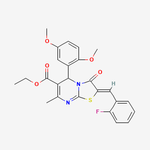 ethyl 5-(2,5-dimethoxyphenyl)-2-(2-fluorobenzylidene)-7-methyl-3-oxo-2,3-dihydro-5H-[1,3]thiazolo[3,2-a]pyrimidine-6-carboxylate