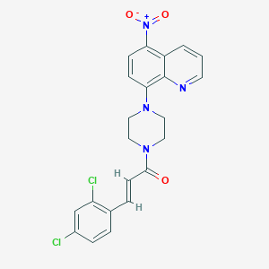 molecular formula C22H18Cl2N4O3 B5326478 8-{4-[3-(2,4-dichlorophenyl)acryloyl]-1-piperazinyl}-5-nitroquinoline 