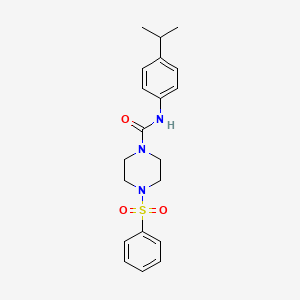 molecular formula C20H25N3O3S B5326482 N-(4-isopropylphenyl)-4-(phenylsulfonyl)-1-piperazinecarboxamide 