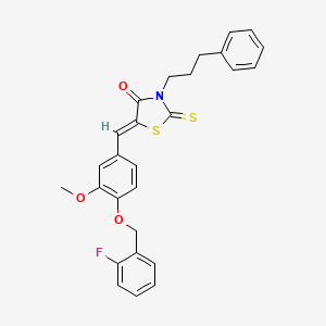 5-{4-[(2-fluorobenzyl)oxy]-3-methoxybenzylidene}-3-(3-phenylpropyl)-2-thioxo-1,3-thiazolidin-4-one