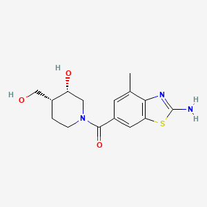 molecular formula C15H19N3O3S B5326511 (3S*,4R*)-1-[(2-amino-4-methyl-1,3-benzothiazol-6-yl)carbonyl]-4-(hydroxymethyl)-3-piperidinol 