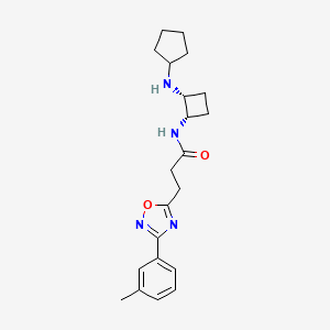 N-[(1S*,2R*)-2-(cyclopentylamino)cyclobutyl]-3-[3-(3-methylphenyl)-1,2,4-oxadiazol-5-yl]propanamide