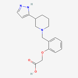 molecular formula C17H21N3O3 B5326517 (2-{[3-(1H-pyrazol-5-yl)piperidin-1-yl]methyl}phenoxy)acetic acid 