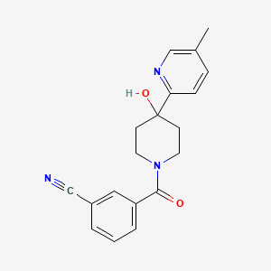 3-{[4-hydroxy-4-(5-methylpyridin-2-yl)piperidin-1-yl]carbonyl}benzonitrile