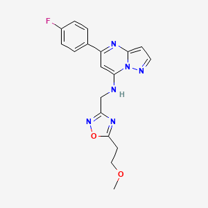 5-(4-fluorophenyl)-N-{[5-(2-methoxyethyl)-1,2,4-oxadiazol-3-yl]methyl}pyrazolo[1,5-a]pyrimidin-7-amine