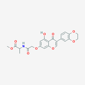 molecular formula C23H21NO9 B5326542 methyl N-({[3-(2,3-dihydro-1,4-benzodioxin-6-yl)-5-hydroxy-4-oxo-4H-chromen-7-yl]oxy}acetyl)alaninate 