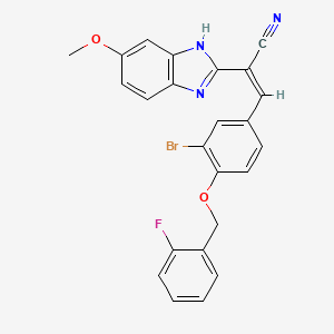 3-{3-bromo-4-[(2-fluorobenzyl)oxy]phenyl}-2-(5-methoxy-1H-benzimidazol-2-yl)acrylonitrile