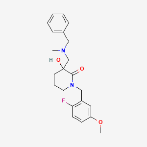 molecular formula C22H27FN2O3 B5326566 3-{[benzyl(methyl)amino]methyl}-1-(2-fluoro-5-methoxybenzyl)-3-hydroxypiperidin-2-one 