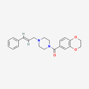 1-(2,3-dihydro-1,4-benzodioxin-6-ylcarbonyl)-4-(3-phenyl-2-propen-1-yl)piperazine