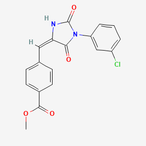 molecular formula C18H13ClN2O4 B5326645 methyl 4-{[1-(3-chlorophenyl)-2,5-dioxo-4-imidazolidinylidene]methyl}benzoate 