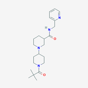 1'-(2,2-dimethylpropanoyl)-N-(pyridin-2-ylmethyl)-1,4'-bipiperidine-3-carboxamide