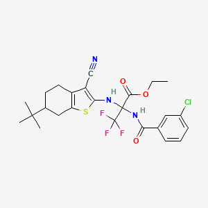 ethyl N-(6-tert-butyl-3-cyano-4,5,6,7-tetrahydro-1-benzothien-2-yl)-2-[(3-chlorobenzoyl)amino]-3,3,3-trifluoroalaninate