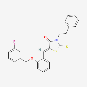 5-{2-[(3-fluorobenzyl)oxy]benzylidene}-3-(2-phenylethyl)-2-thioxo-1,3-thiazolidin-4-one