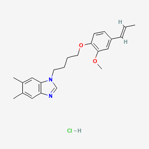 molecular formula C23H29ClN2O2 B5326699 1-{4-[2-methoxy-4-(1-propen-1-yl)phenoxy]butyl}-5,6-dimethyl-1H-benzimidazole hydrochloride 