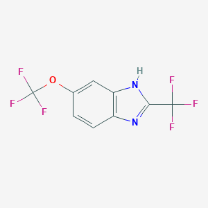 molecular formula C9H4F6N2O B053267 6-(Trifluoromethoxy)-2-(trifluoromethyl)-1H-benzimidazole CAS No. 113638-38-3