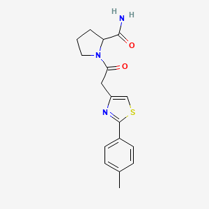 molecular formula C17H19N3O2S B5326740 1-{[2-(4-methylphenyl)-1,3-thiazol-4-yl]acetyl}prolinamide 