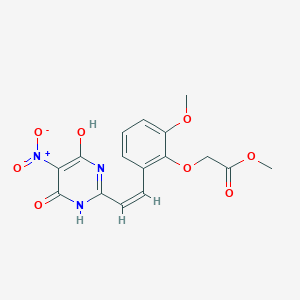 molecular formula C16H15N3O8 B5326741 methyl {2-[2-(4-hydroxy-5-nitro-6-oxo-1,6-dihydro-2-pyrimidinyl)vinyl]-6-methoxyphenoxy}acetate 