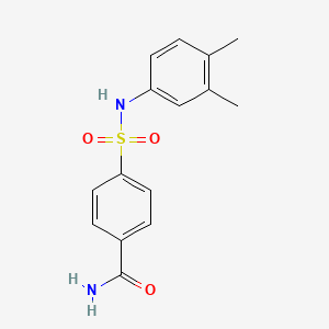 molecular formula C15H16N2O3S B5326753 4-{[(3,4-dimethylphenyl)amino]sulfonyl}benzamide 