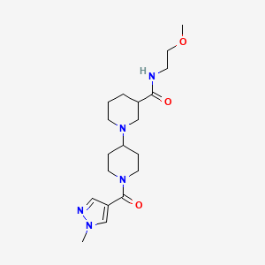 molecular formula C19H31N5O3 B5326776 N-(2-methoxyethyl)-1'-[(1-methyl-1H-pyrazol-4-yl)carbonyl]-1,4'-bipiperidine-3-carboxamide 