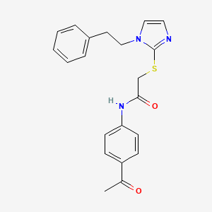 N-(4-acetylphenyl)-2-{[1-(2-phenylethyl)-1H-imidazol-2-yl]thio}acetamide